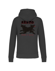 Sudadera con cremallera “Cuervo” delantera + “Perro” trasera