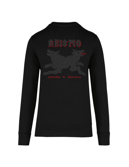 Sudadera sin capucha “Cuervo” delantera + “Perro” trasera