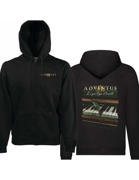 Sudadera cremallera "Logo" delantera + "Portada Lo Que Trajo el Viento" trasera