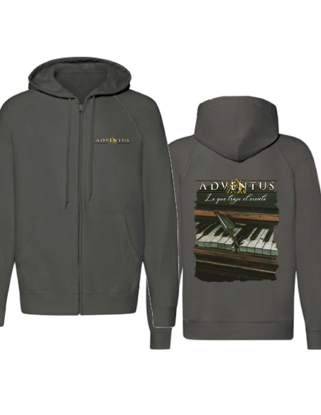 Sudadera cremallera "Logo" delantera + "Portada Lo Que Trajo el Viento" trasera