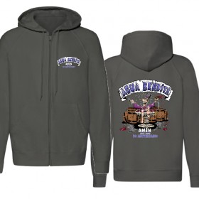 Sudadera con cremallera "Logo" + trasera "Amen, 30 aniversario"