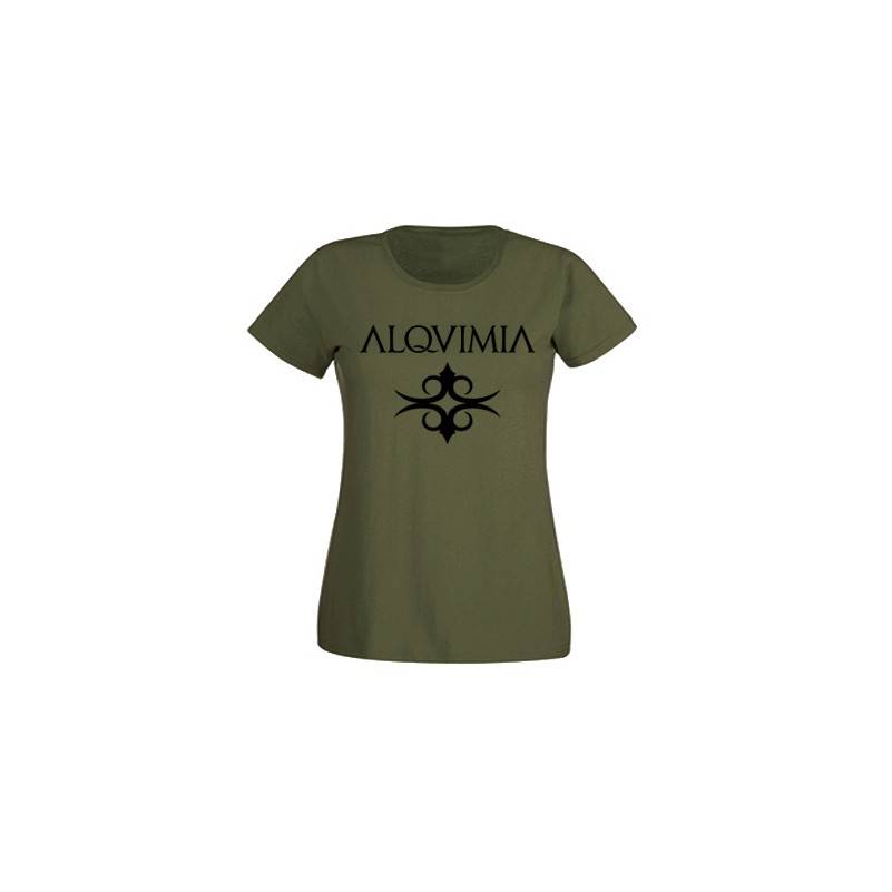 Camiseta verde militar chica "Logotipo"