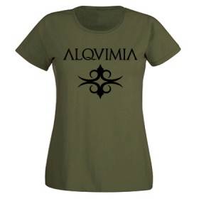 Camiseta verde militar chica "Logotipo"