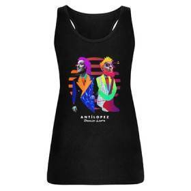 Camiseta negra tirantes chica "Dibujo Libre"