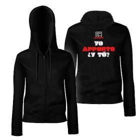Sudadera cremallera "Yo aporto, ¿y tu?" trasera