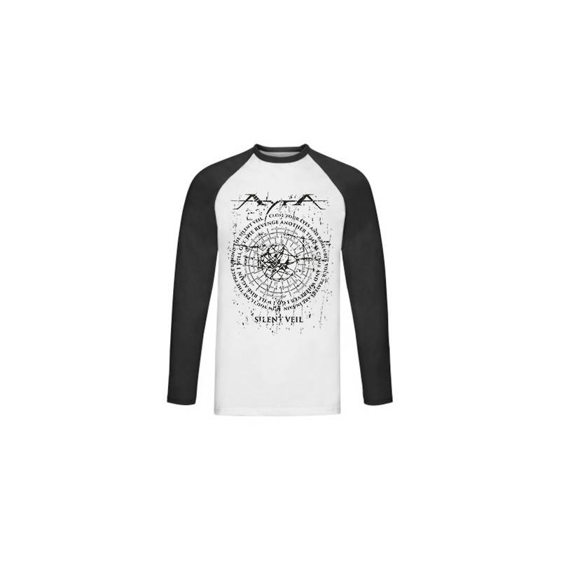 Camiseta ranglan manga larga negra...