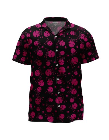 Camisa negra "Peinetas" rosa