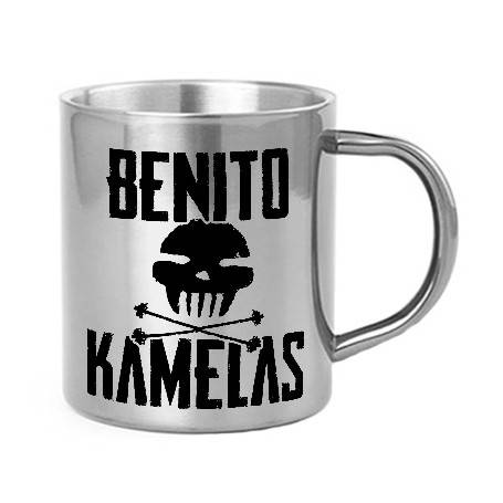 Taza metálica "Logo Peineta Negro"