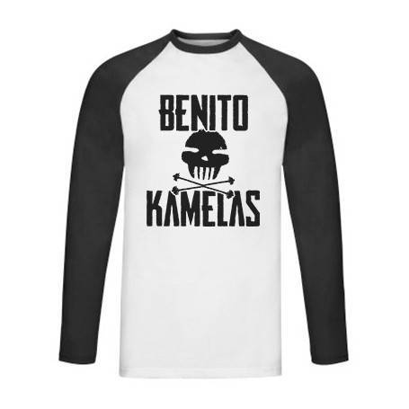 Camiseta ranglan manga larga negra "Logo Peineta Negro"