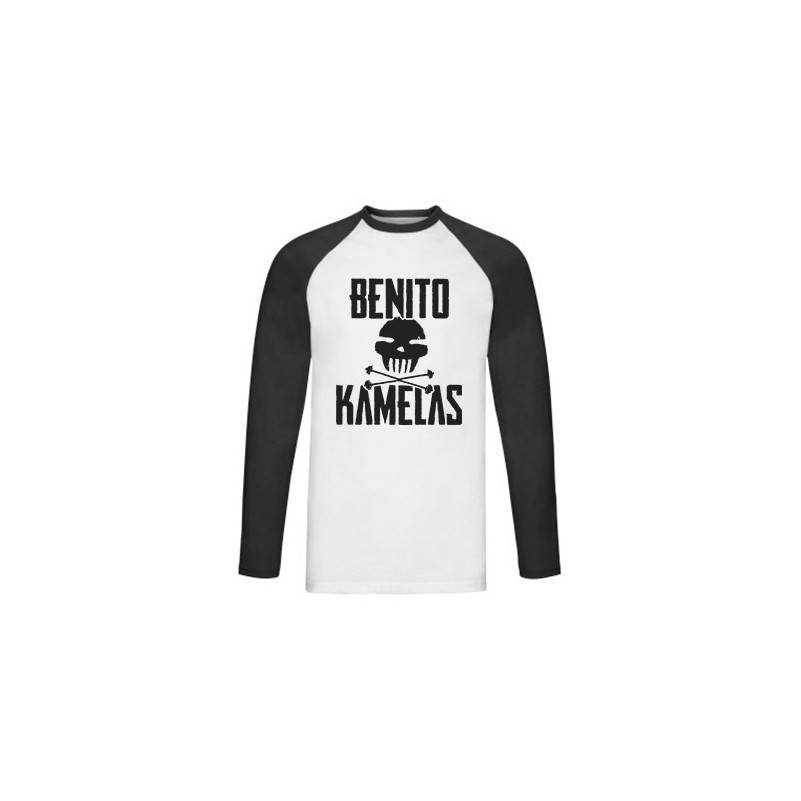 Camiseta ranglan manga larga negra...