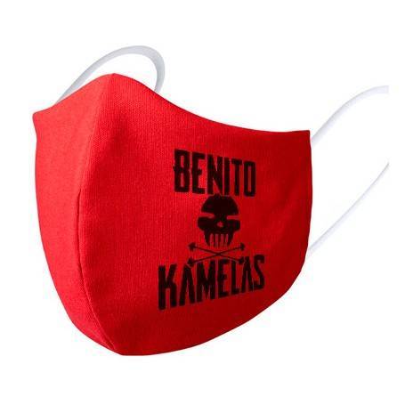 Mascarilla roja "Logo Peineta Negro"