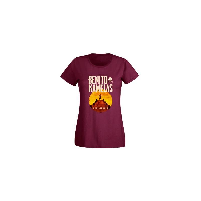 Camiseta granate chica "Resiliencia Círculo"