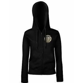 Sudadera con cremallera negra chica "Balkan Acoustic" escudo pecho