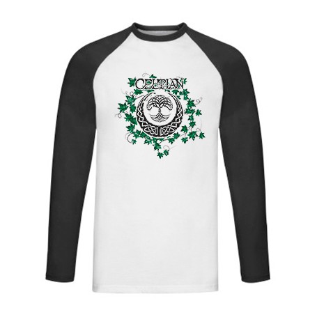 Camiseta ranglan manga larga negra "Hiedra"