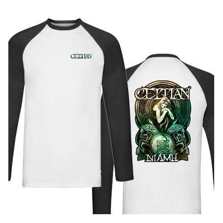 Camiseta ranglan manga larga negra "Logo" + "Niamh" trasera