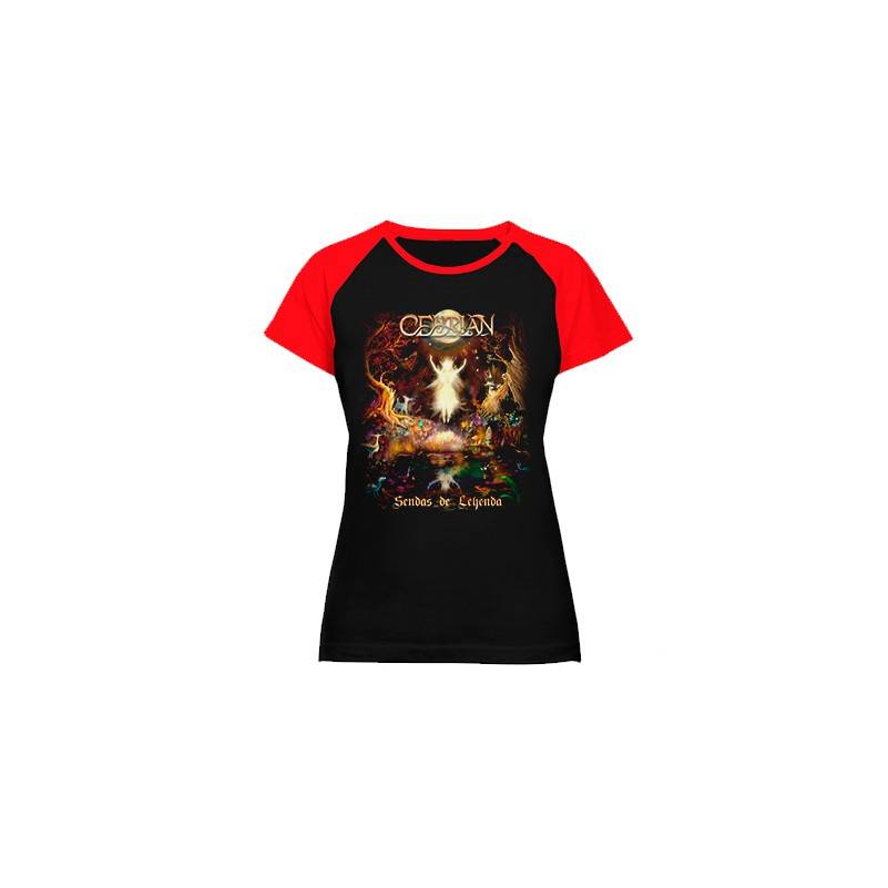 Camiseta ranglan mangas rojas...