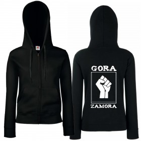 Sudadera cremallera "Gora Zamora" estampación blanca trasera