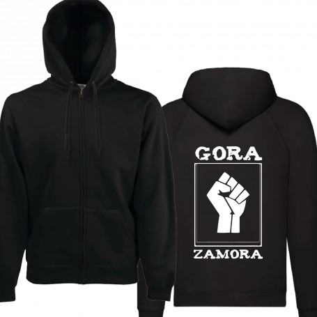 Sudadera cremallera "Gora Zamora" estampación blanca trasera 2