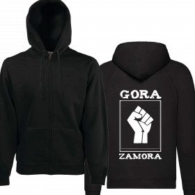 Sudadera cremallera "Gora Zamora" estampación blanca trasera