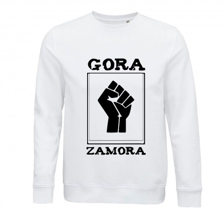Sudadera de algodón orgánico "Gora Zamora" estampación negra