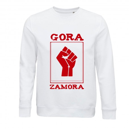 Sudadera de algodón orgánico "Gora Zamora" estampación roja 2
