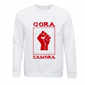 Sudadera de algodón orgánico "Gora Zamora" estampación roja