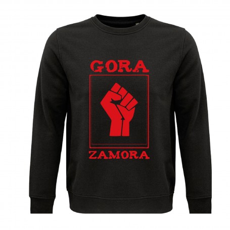 Sudadera de algodón orgánico "Gora Zamora" estampación roja