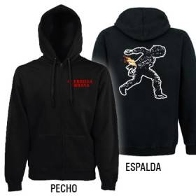Sudadera cremallera con trasera "Guerrilla Logo Rojo"