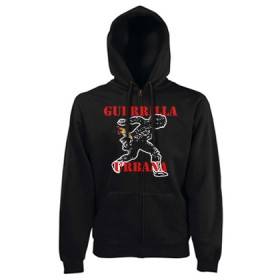 Sudadera cremallera "Guerrilla Logo Rojo"