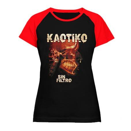 Camiseta ranglan mangas rojas "Sin filtro" 2