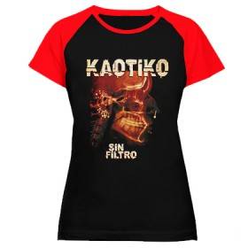 Camiseta ranglan mangas rojas "Sin filtro"