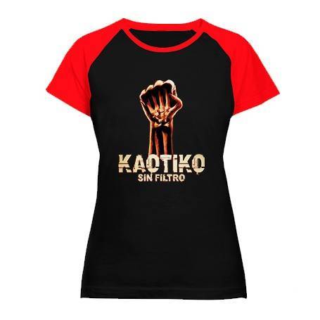 Camiseta ranglan mangas rojas "Adicto" 2