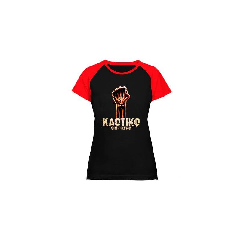 Camiseta ranglan mangas rojas "Adicto"