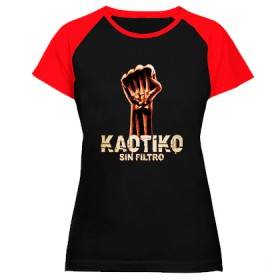 Camiseta ranglan mangas rojas "Adicto"