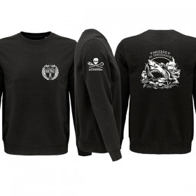 Sudadera negra "Muerde al depredador" de algodón orgánico