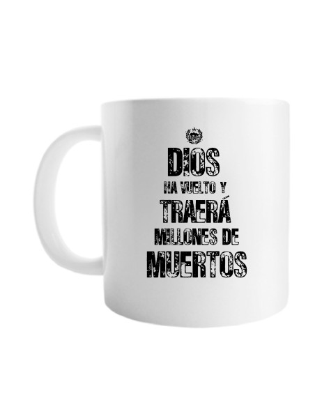 Taza cerámica "Logo Calavera" + "Dios ha vuelto"