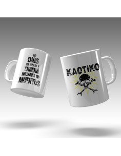Taza cerámica "Logo Calavera" + "Dios ha vuelto"