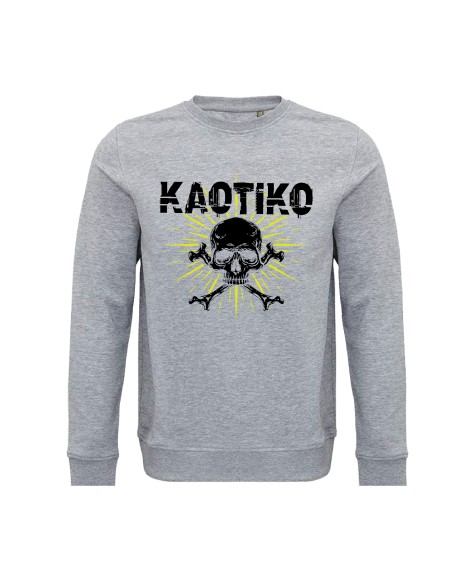 Sudadera de algodón orgánico "Logo Calavera" + "Dios ha vuelto" trasera