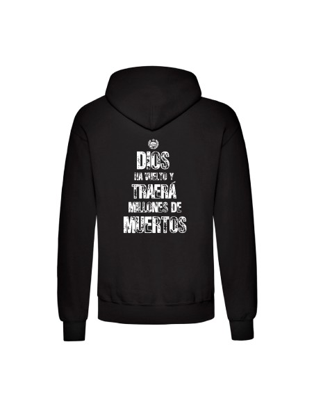 Sudadera "Logo Calavera" + "Dios ha vuelto" trasera