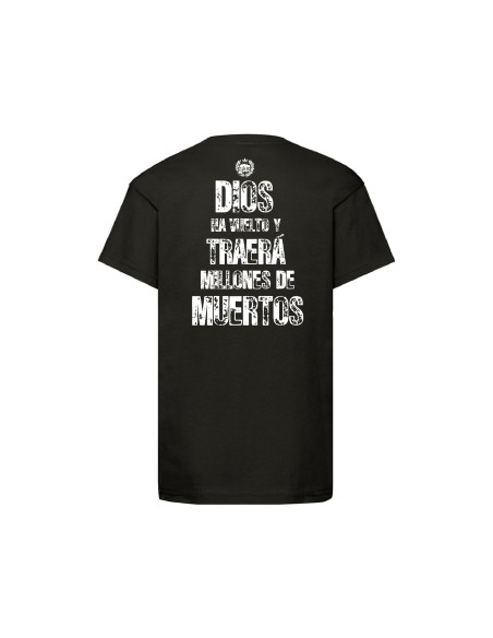 Camiseta "Logo Calavera" + "Dios ha vuelto" trasera