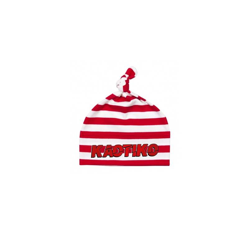 Gorro-nudo bebe rayas "Logo Rojo"
