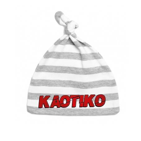 Gorro-nudo bebe rayas "Logo Rojo" 2