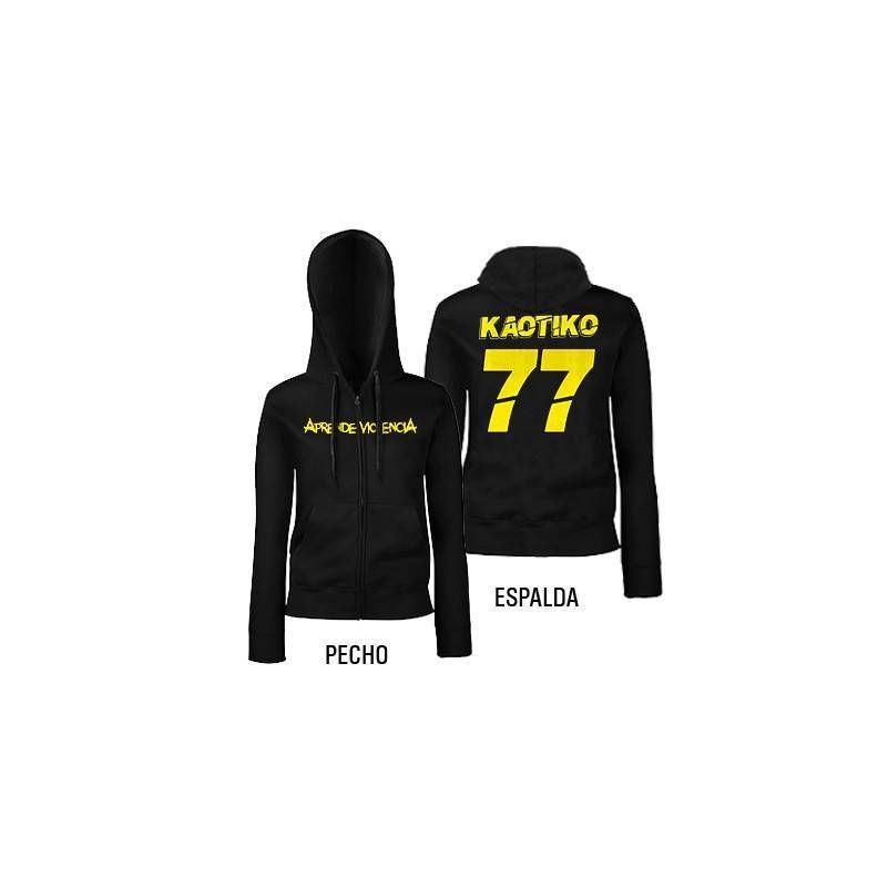 Sudadera cremallera "77" con trasera