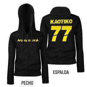 Sudadera cremallera "77" con trasera