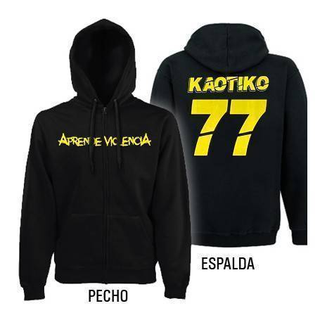 Sudadera cremallera "77" con trasera