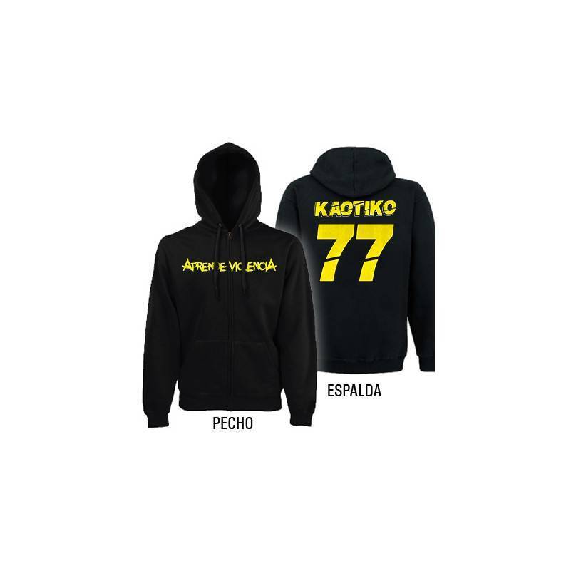 Sudadera cremallera "77" con trasera