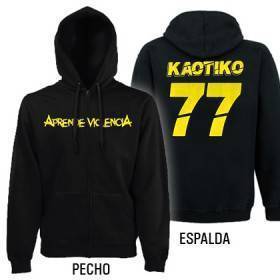 Sudadera cremallera "77" con trasera