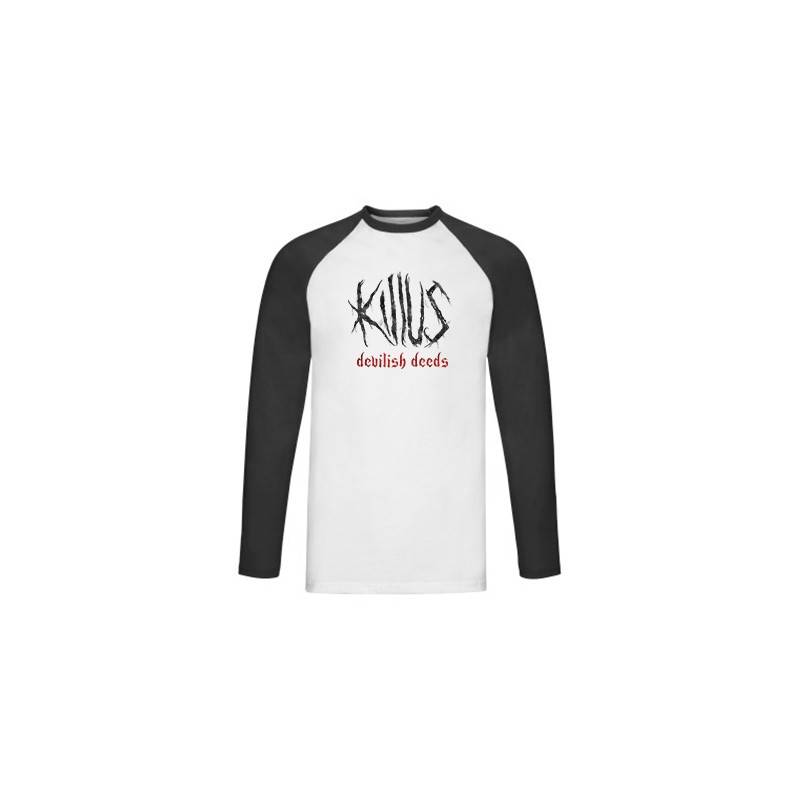 Camiseta ranglan manga larga negra...