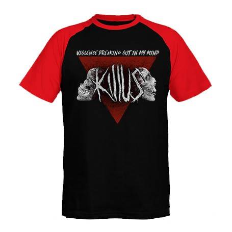 Camiseta ranglan mangas rojas "Violence"
