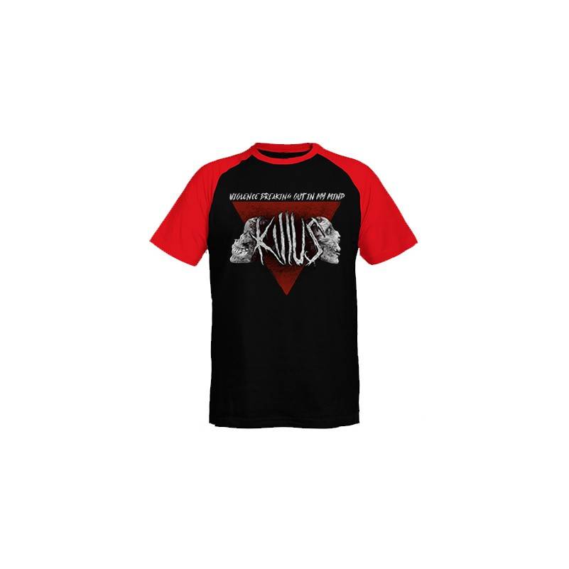 Camiseta ranglan mangas rojas "Violence"